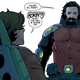 A panel from Comixology's Astonishing Times: Noah says "Kokin?! What the hell is going on!" as superhero Kokin says "You're all right."